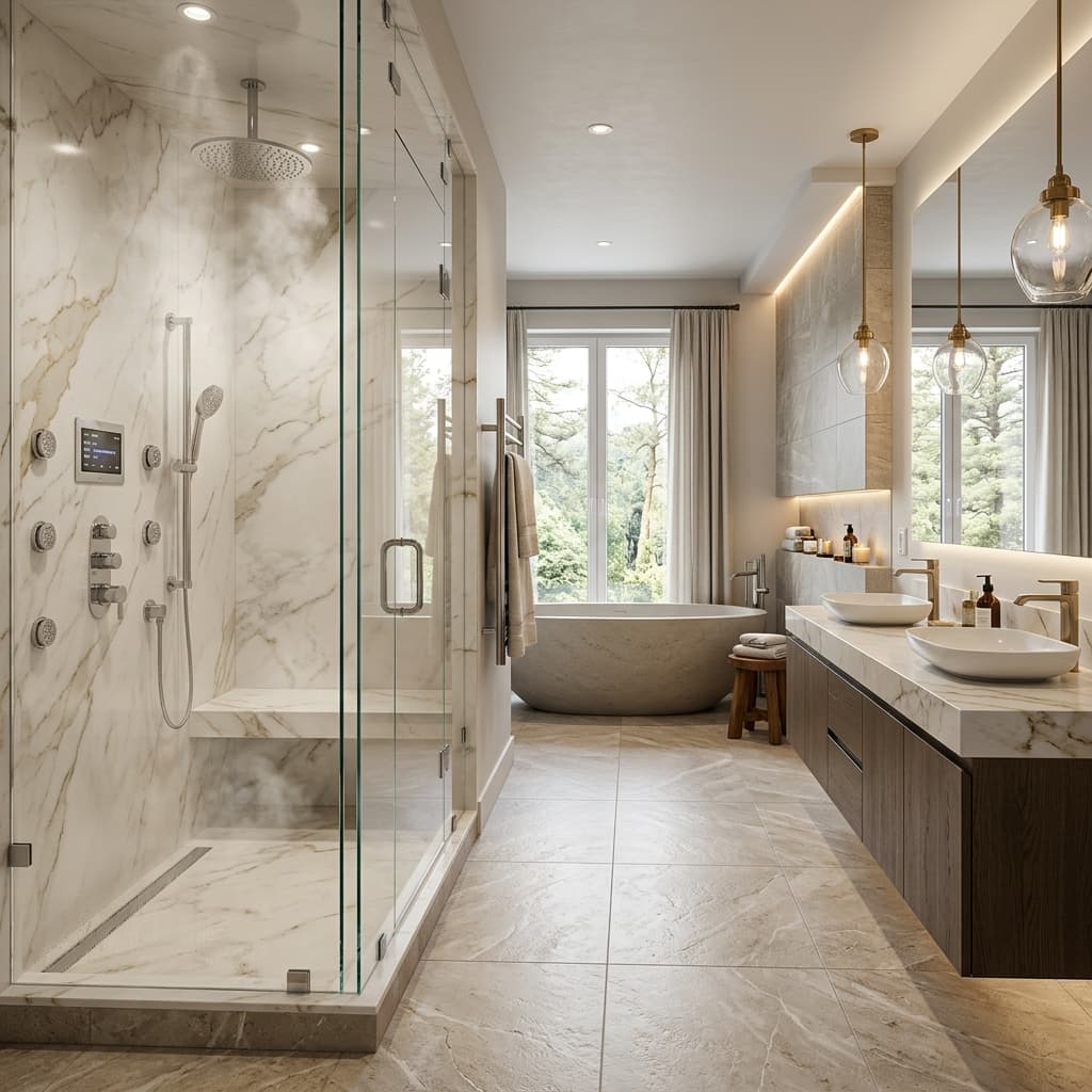 Walk-in showers & custom tile