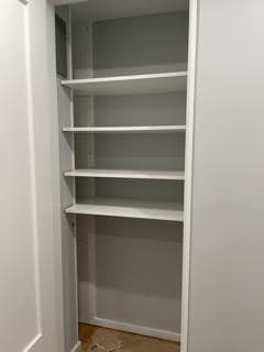 Professionally designed closet storage system with hanging rods and drawers